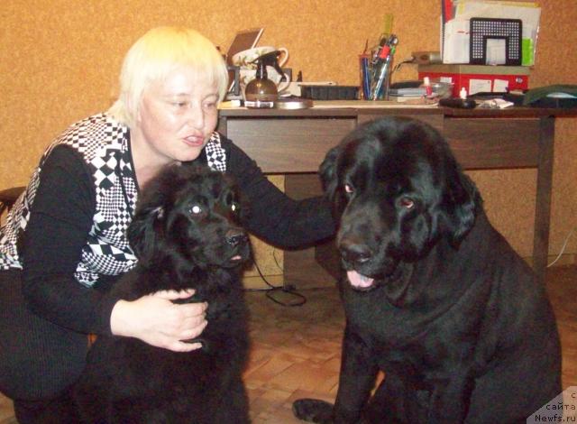 Фото: Elena Morozik (Елена Морозик), ньюфаундленд Lyubov' Zemnaya (Любовь Земная), ньюфаундленд Peter-Bear Ponki Rifer Sit (Петер-Беар Понки Рифер Сит)